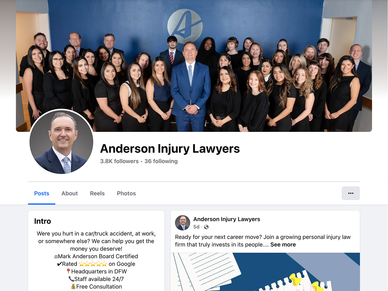 Anderson Injury Lawyers Facebook